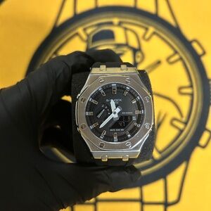 Custom Casio G-Shock GA-2100 "CasiOak" – Stainless Steel & Stealth Black